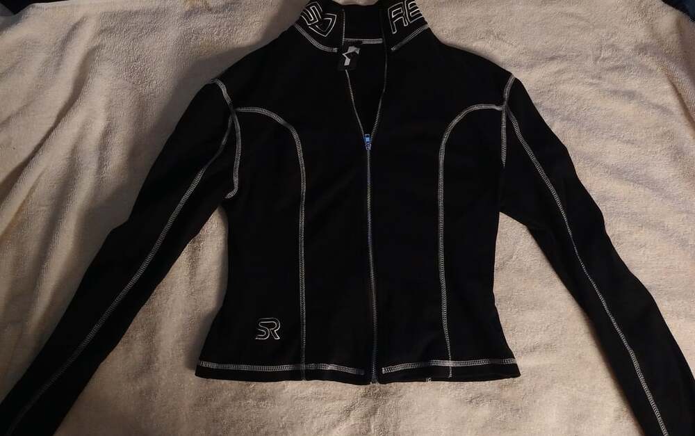 SO REAL Track Suit Full-Zip Jacket and Pants Set Black Contrast Stitching